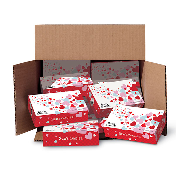 1 Carton (20 boxes) of 3.5 oz Mini Valentine's Assortment