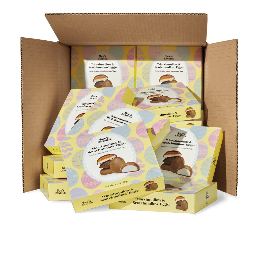 1 Carton (20 boxes) of 3.4 oz Marshmallow & Scotchmallow® Egg